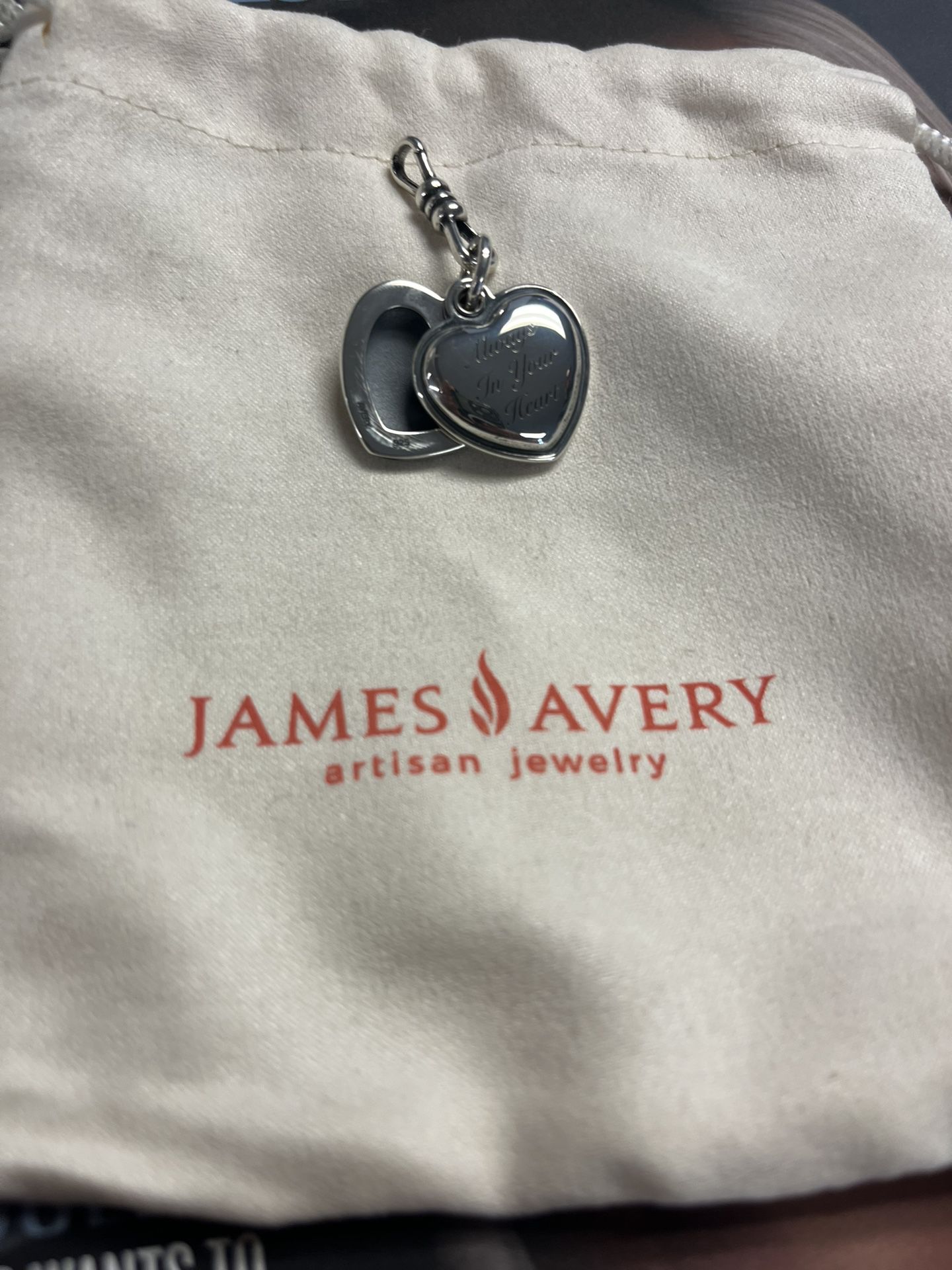 James Avery Swivel Heart Locket Charm “engraved (Always In Your Heart)”