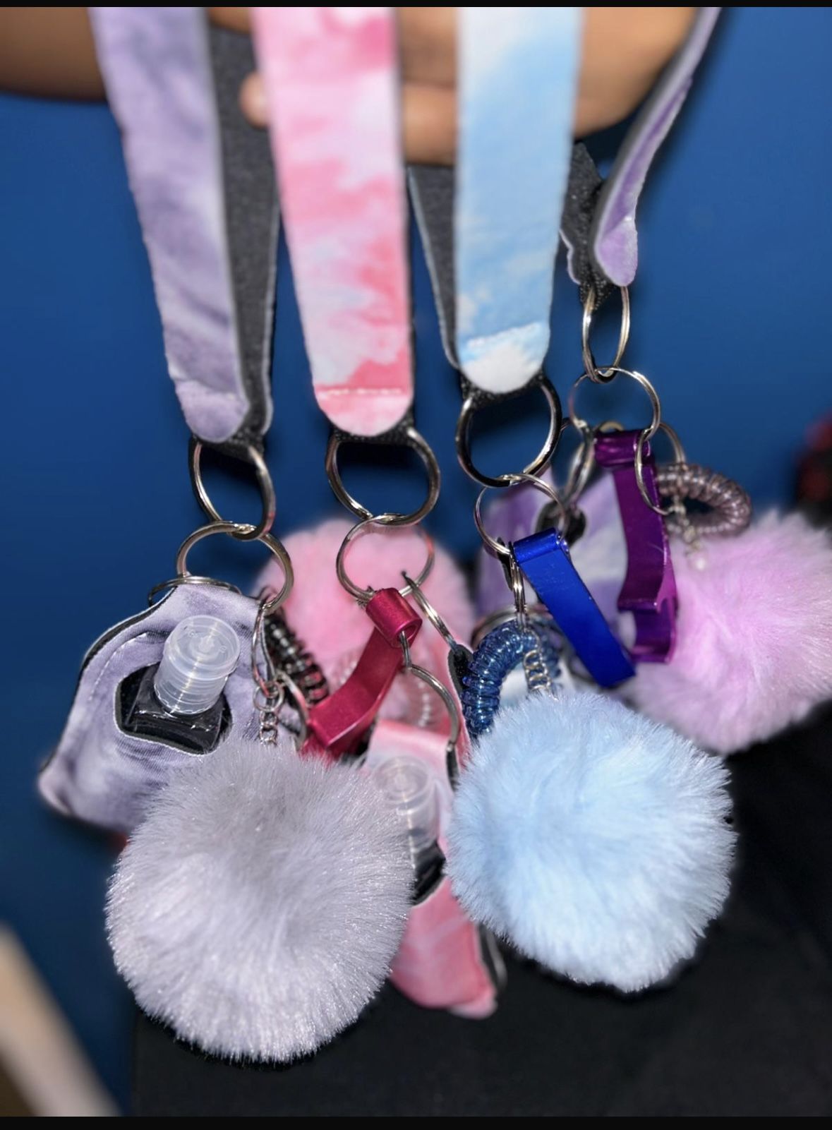 Lipstick Case,Sanitizer Bottle Case,keychain Pendant,Plush Ball Ornament Set