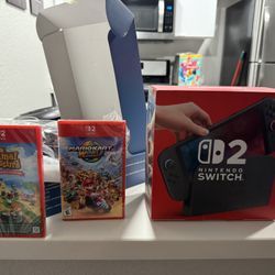 Nintendo Switch 2 With 2 Games And Protective Case Bundle 