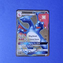 Charizard GX SV49/SV94 Hidden Fates Shiny Custom Gold Metal Textured Card