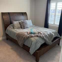 Beautiful Barrel Inspired Queen Bed and Pillow Top Mattress