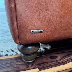 Natuzzi Brown Leather Sofa