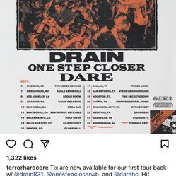 TERROR DRAIN TICKETS CHAIN REACTION