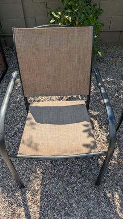 Set of 6 sling patio chairs