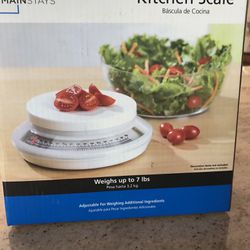 Kitchen Food Scale- Mainstays White