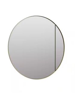 JUNO 32” W x 32” H Round Gold Recessed Surface Mount Medicine Cabinet with Mirror