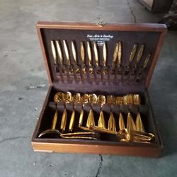 Sterling Gold Plated Silver Ware Set