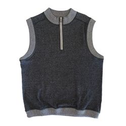 Cutter & Buck Men’s Sweater Vest Large Gray 100% Cotton 1/4 Zip Golf Layer Large NWOT