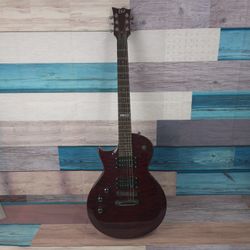 LTD Electric Guitar ESP LTD EC-100QM Quilt Maple See-Thru Black Cherry Guitar Left Hand Play