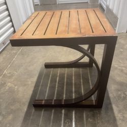 Cast Aluminum Side Table  20” deep  20” wide 22 1/4” tall 