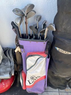Golf clubs and bag