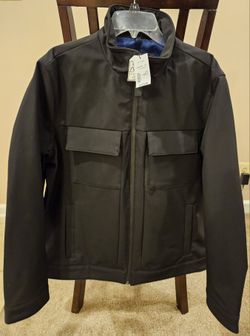 Jos A Bank Soft Shell Fall Jacket - Black - Medium And Large