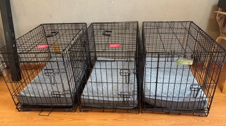 3- Dog Crates with Beds