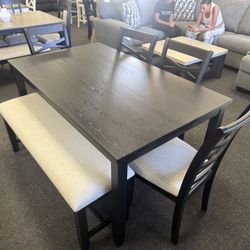 Dining Table Set With 4 Chairs And A Bench 