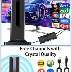 Digital TV Antenna Indoor, 2026 HD Antenna for Smart TV with 3M Stick Base 360°&Long Range Reception for Local Channels, Easy Setup Antena Without Cab