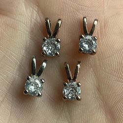 Sterling Silver Vermeil Zircon Pendent