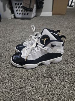 Air Jordan 6 Rings White Black Gold Youth 6Y / Women’s 7.5