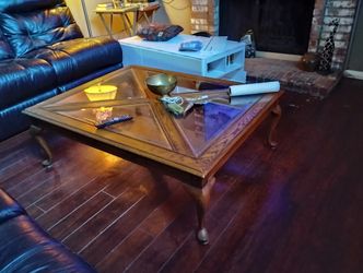 Wooden Glass Living Table 