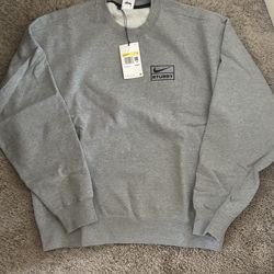 Stussy x Nike Crewneck Gray Sweatshirt (Small)