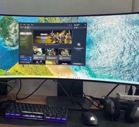 LG - UltraGear 34" OLED Curved WQHD 240Hz 0.03ms FreeSync and NVIDIA G-SYNC Compatible Gaming Monitor with HDR400 - Black Model: 34GS95QE