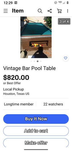 7' Coin Operated Bar Pool Table!