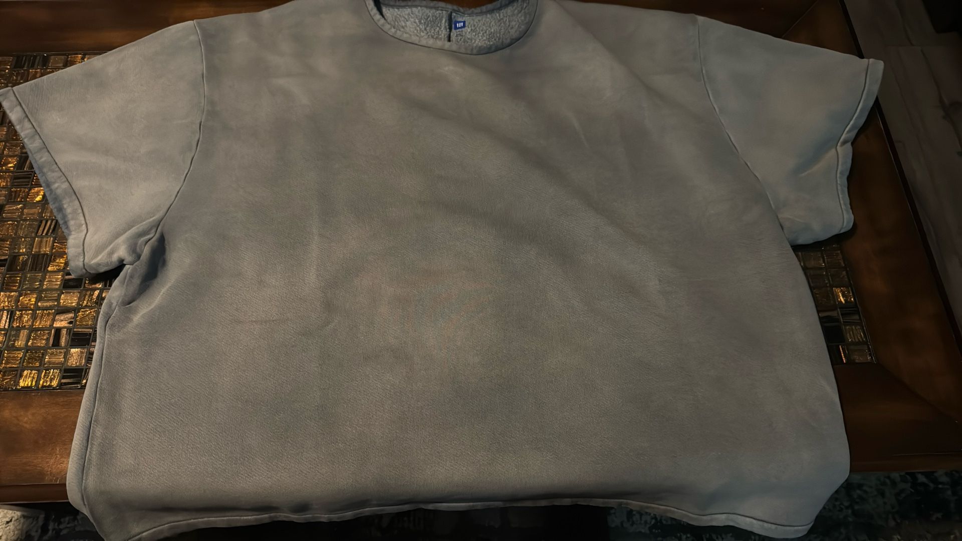 Yzy Gap Yoke Tee Gray Men's Large Oversized Baggy‎ Fleece Tshirt