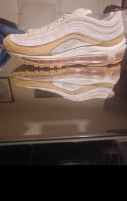Pink and White Nike Air Max Shoes 6.5y