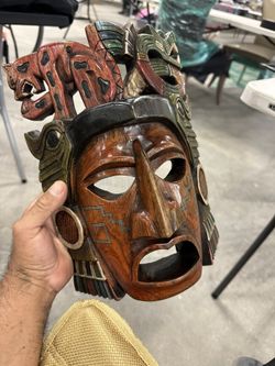 Solid Wood Aztec Mask 