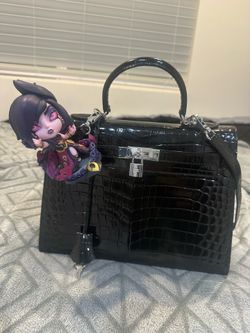 Kelly Bag Purse Crocodile alligator black