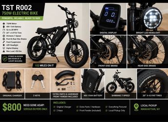 TST R002 750W Fat Tire E-Bike – 28 MPH