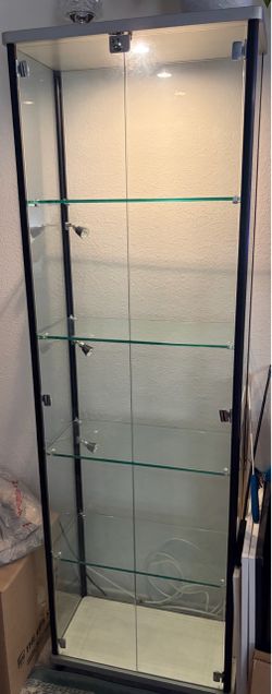 Showroom glass display with light