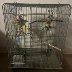 Bird Cage With Lots Of Accessories 