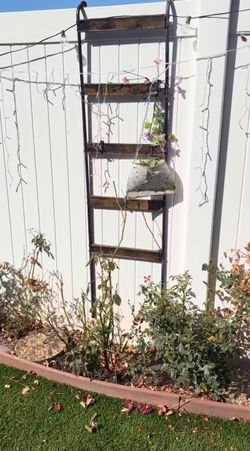 Rustic Wood and Metal Ladder