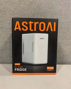 AstroAI Mini Fridge 2.0 Gen, 6 Liter/8 Cans Makeup Skincare Fridge 110V AC/ 12V DC Portable Thermoelectric Cooler and Warmer Little Tiny Fridge for Be