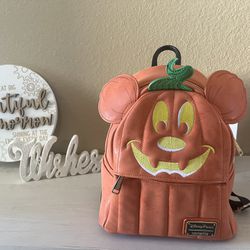 Disney Loungefly Mickey Pumpkin Mini Backpack