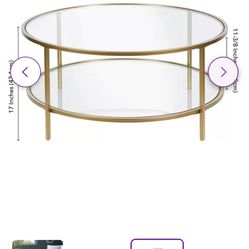 Glass and Steel Round Coffee Table