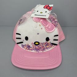 New Hello Kitty Trucker Hat with Confetti Ears
