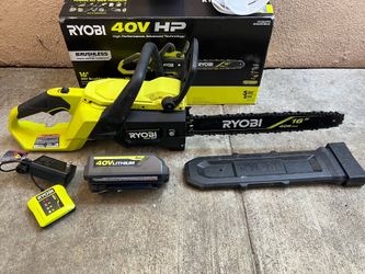 RYOBI 40V HP Brushless 16 in. Battery Chainsaw with 4.0 Ah Battery and Charger