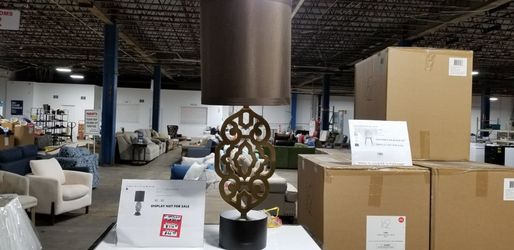 AF LIGHTING SATIN BRASS TABLE LAMP