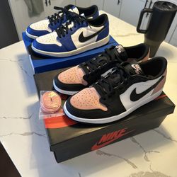 Jordan 1 retro Low OG Bleached Coral And Game Royal 11.5