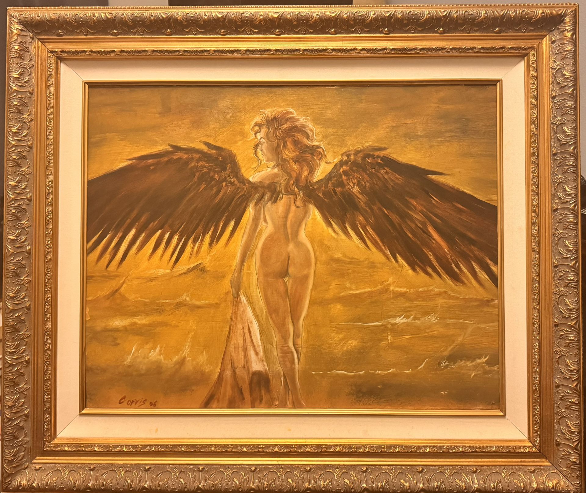 Angel Wings Of Beauty Painting Framed