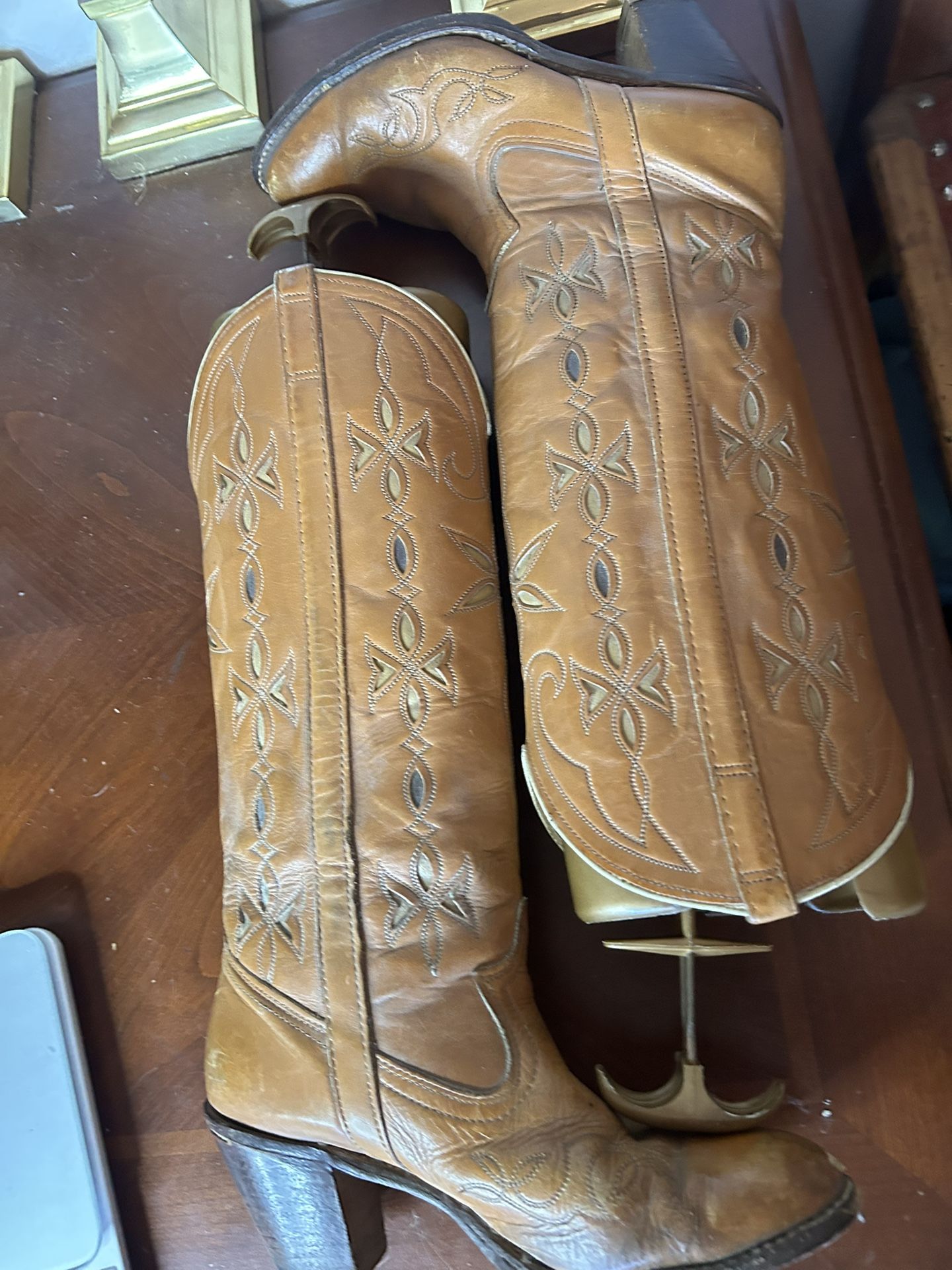 Vintage Dingo Boots Cowboy/girl Country Western Women's 8 M Made In USA Leather