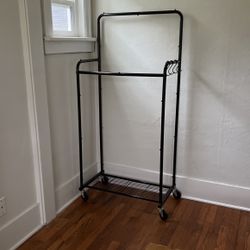 Black metal Coat Rolling Rack