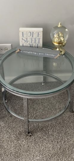 Chrome And Glass Side Table