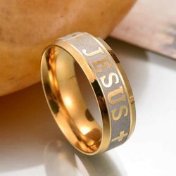 Lovely Christian Jesus Gold/ Silver Tone Ring