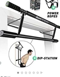 Ikon Fitness Pull-up Bar With Pushup Straps and Dip Station