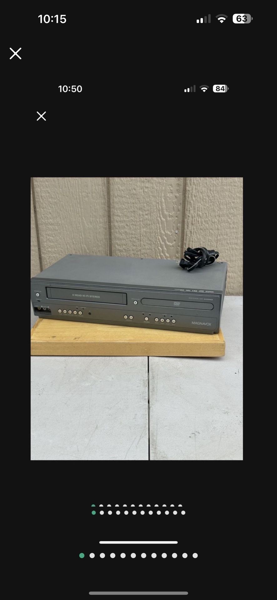 Magnavox DV225MG9 DVD/VCR Combo Player Gray  No Remote Tested Works 