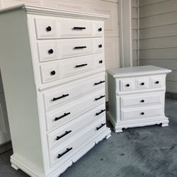 Solid Wood Dresser And Nightstand
