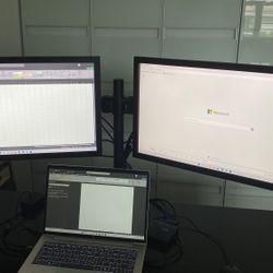 Dual Monitors On Stand 