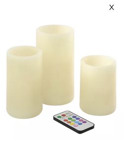 LumaBase 3-pc. LED Round Candle Set